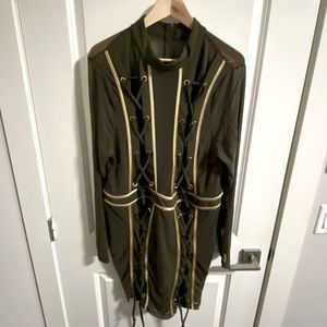 Fashion Nova Gold & Army Green Mini dress